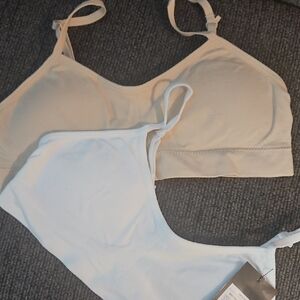 Women's Intimates Seamless Bra Set - Cream and White